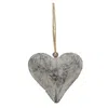 Homegifo Graywashed Metal Puffy Heart Ornament Small