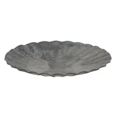 Homegifo Graywashed Tin Fluted Candle Pan 5.5"