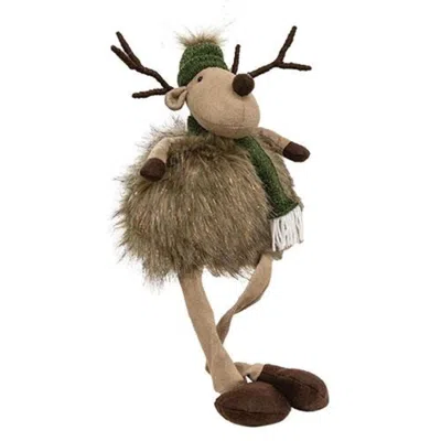 Homegifo Green Sparkle Dangle Leg Reindeer In Brown