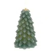 Homegifo Green Wax Christmas Tree Timer Candle 6.25"h
