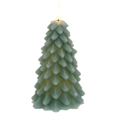 Homegifo Green Wax Christmas Tree Timer Candle 6.25"h