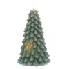 Homegifo Green Wax Christmas Tree Timer Candle 8.5"h