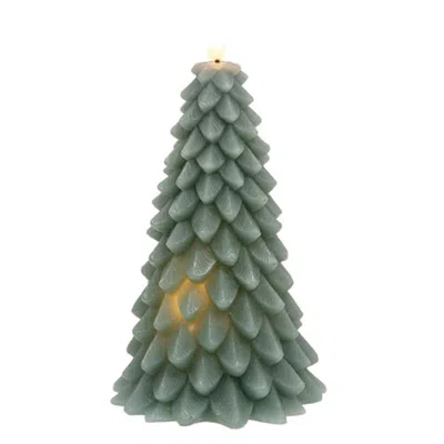 Homegifo Green Wax Christmas Tree Timer Candle 8.5"h
