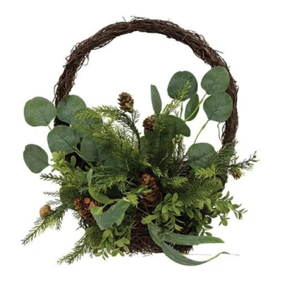 Homegifo Greenery Rattan Flat Basket