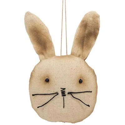Homegifo Grungy Stuffed Primitive Bunny Head Ornament In Brown