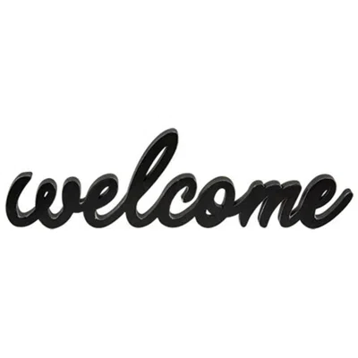 Homegifo *hanging Black Script Welcome Sign