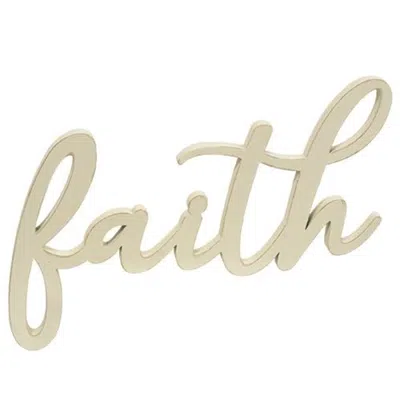 Homegifo *hanging Ivory Script Faith Sign In Neutral