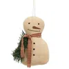 Homegifo Hanging Primitive Pine & Scarf Snowman Hanger