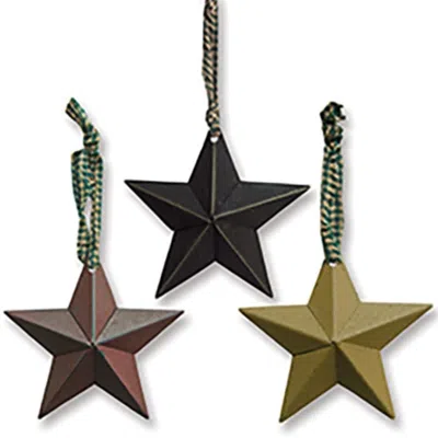 Homegifo Hanging Star Ornament 5" 3 Asstd. In Brown