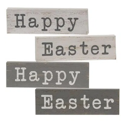 Homegifo *happy Easter Duo Mini Block 4 Asstd. In Gray