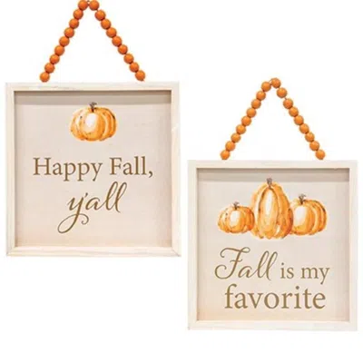 Homegifo *happy Fall Y'all Beaded Sign 2 Asstd. In Neutral