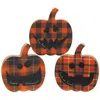Homegifo Happy Halloween Chunky Plaid Jack O Lantern Sitter 3 Asstd.