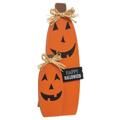 Homegifo Happy Halloween Jack O Lantern Wood Easel In Orange