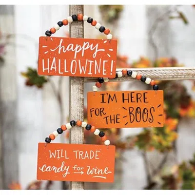 Homegifo *happy Hallowine Ornament 3 Asstd. In Orange