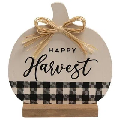 Homegifo *happy Harvest Buffalo Check & White Pumpkin In Neutral