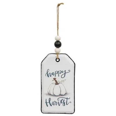 Homegifo *happy Harvest Pumpkin Enamel Beaded Tag In Blue