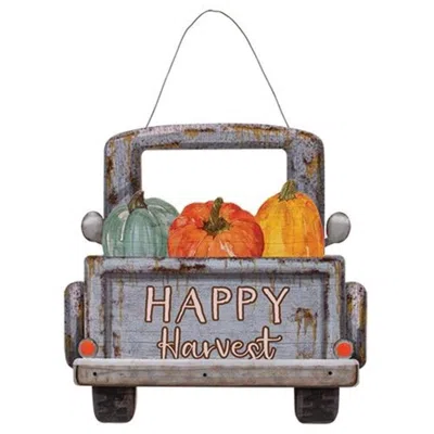 Homegifo *happy Harvest Vintage Truck Hanger In Gray