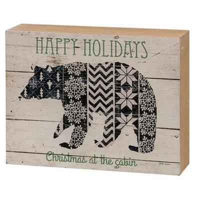 Homegifo *happy Holidays Nordic Bear Box Sign In Black