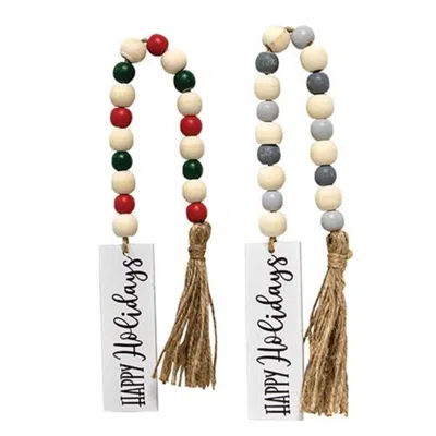 Homegifo *happy Holidays Tassel Garland W/beads 2 Asstd. In Multi