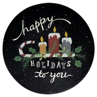 Homegifo *happy Holidays To You Plate In Black