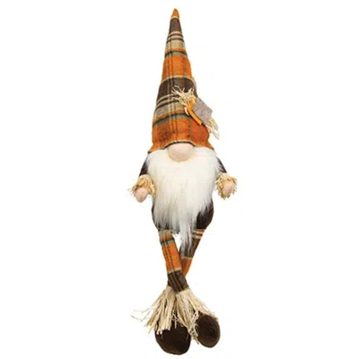 Homegifo Harvest Plaid Scarecrow Dangle Leg Gnome In Multi