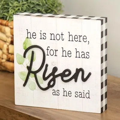Homegifo *he Is Risen Box Sign In White