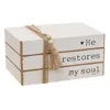 Homegifo He Restores My Soul Wooden Book Stack