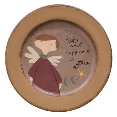 Homegifo *health & Happiness Plate In Brown