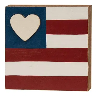 HOMEGIFO HEART FLAG SQUARE BLOCK