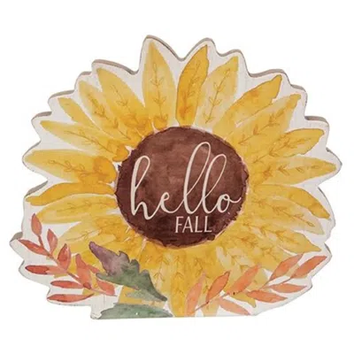 Homegifo *hello Fall Chunky Watercolor Sunflower Sitter In Yellow