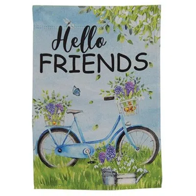 Homegifo Hello Friends Bicycle Garden Flag In Blue