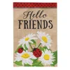 Homegifo Hello Friends Daisies And Ladybugs Burlap Garden Flag