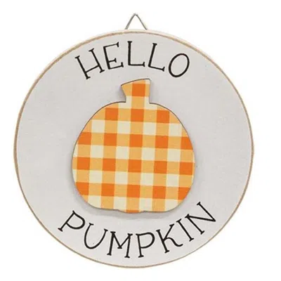 Homegifo *hello Pumpkin Circle Easel Sign In Yellow