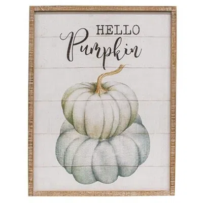 Homegifo *hello Pumpkin Distressed Wood Sign In White