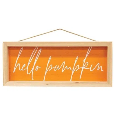 Homegifo *hello Pumpkin Inset Framed Sign In Orange