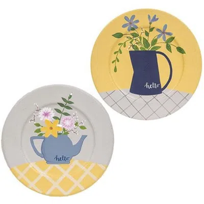 Homegifo *hello Teapot Plate 2 Asstd In Brown