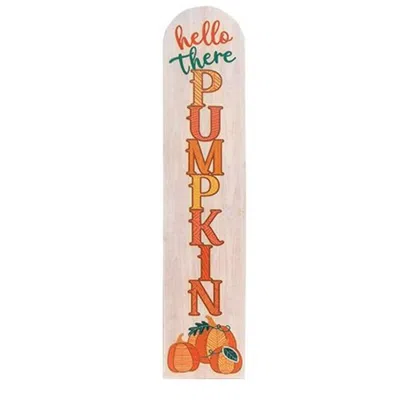 Homegifo *hello There Pumpkin Textured Wooden Sign In Orange