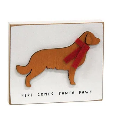 Homegifo *here Comes Santa Paws Dog Block In Animal Print