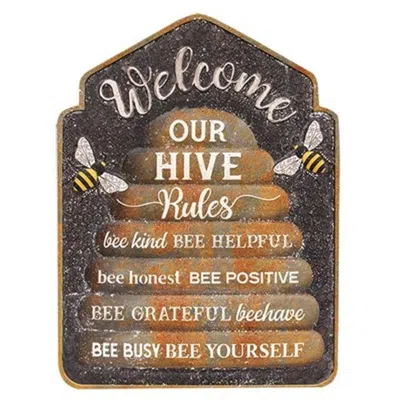 Homegifo *hive Rules Metal Sign In Brown