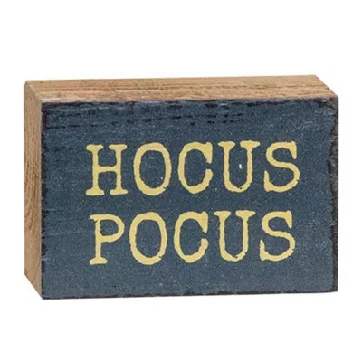 Homegifo Hocus Pocus Block Sign In Blue