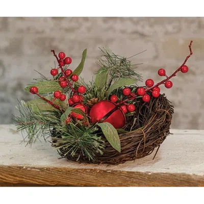 Homegifo Holiday Brush Pine Bird Nest In Green