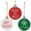 Homegifo *holiday Sayings Wood Round Ornament 3 Asstd.