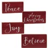 Homegifo Holiday Script Red Word Block 4 Asstd.