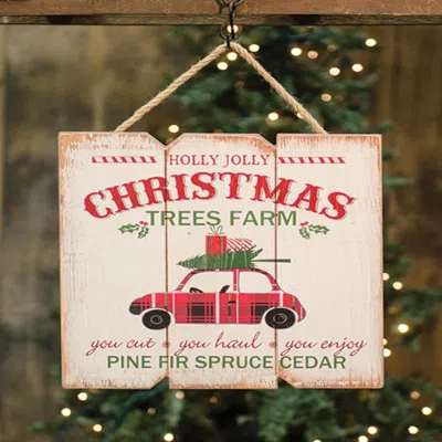 Homegifo *holly Jolly Tree Farm Hanger In Multi