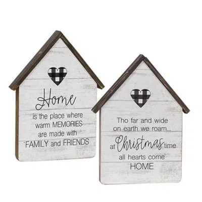 Homegifo *home Buffalo Check Heart House 2 Asstd. In White