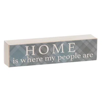 Homegifo *home Is Where My People Are Plaid Block In Blue