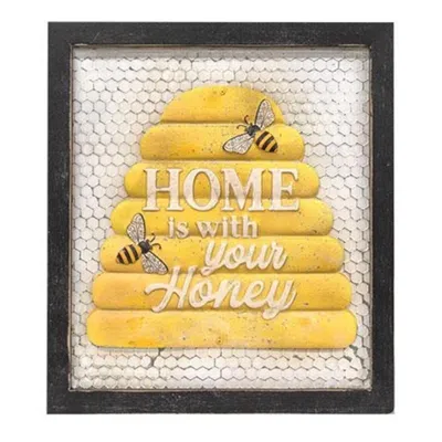 Homegifo *home Is With Your Honey Framed Metal Sign In Black