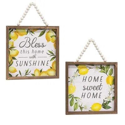 Homegifo *home Sweet Home Lemons Beaded Framed Sign 2 Asstd. In Multi