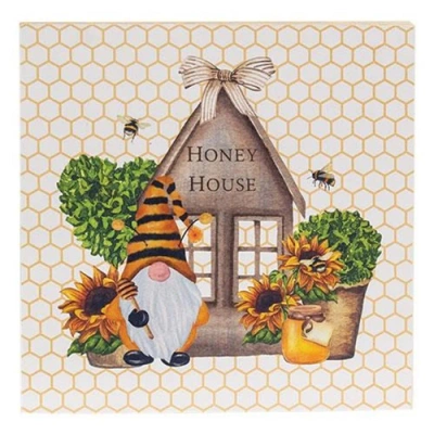 Homegifo *honey House Bee Gnome Square Block In Multi