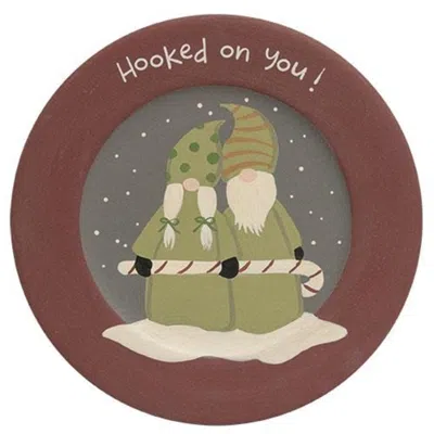 Homegifo *hooked On You Gnome Plate In Brown